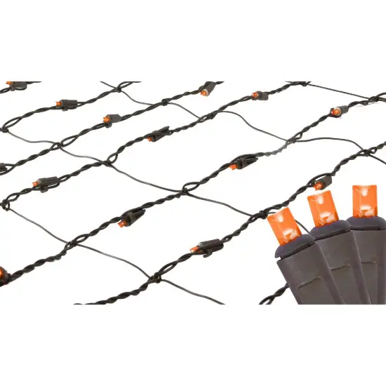 Northlight Net Style LED Tree Trunk Wrap Christmas Lights - 2' x 8' - Orange - Brown Wire {1}