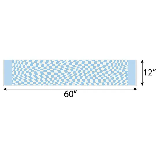 Big Dot of Happiness Blue Checkered Party - Petite Paper Table Runner - 12 x 60 inches {4}