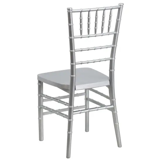 Emma and Oliver 2 Pack PREMIUM Resin Stacking Chiavari Chair Silver {3}