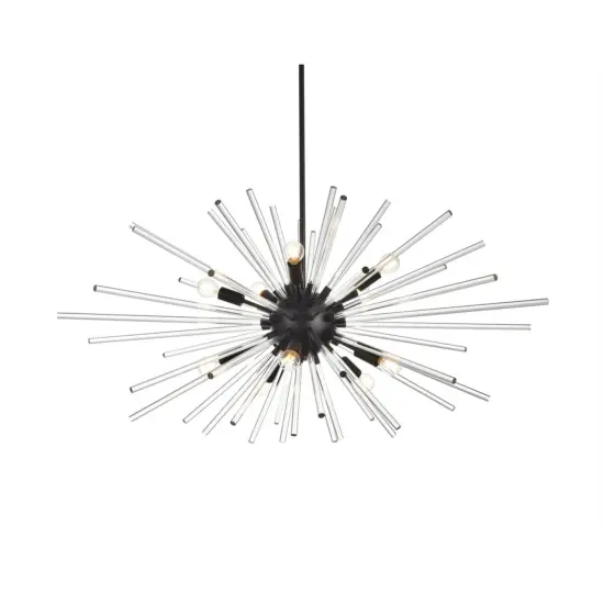 Sienna 42 inch crystal rod pendant in black {3}