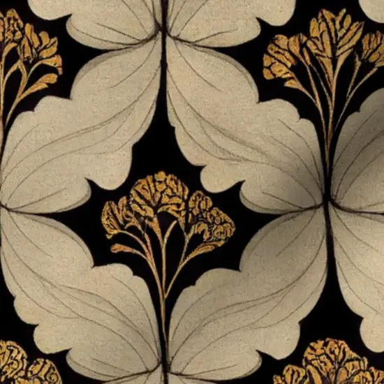 Various Fabrics by the Yard or Fat Quarter Victorian Flowers Art Nouveau Moody Botanical Art Deco William Morris Inspired Leaves Black Beige Custom Printed Fabric by Spoonflower {7}