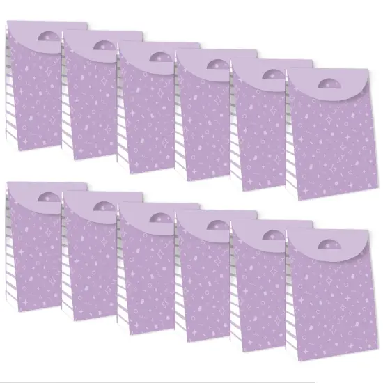 Big Dot of Happiness Purple Confetti Stars - Simple Gift Favor Bags - Party Goodie Boxes - Set of 12 {6}