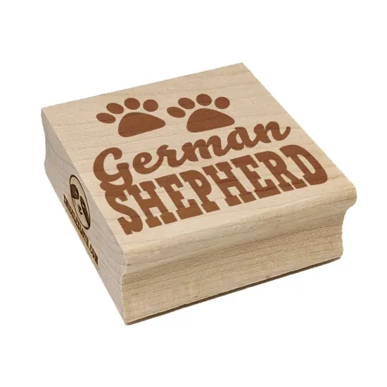 German Shepherd Dog Paw Prints Fun Text Square Rubber Stamp for Stamping Crafting {7}