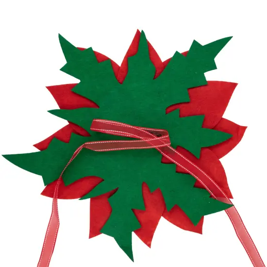 Northlight Red Poinsettia Tie-On Christmas Tree Topper Unlit - 14" {6}