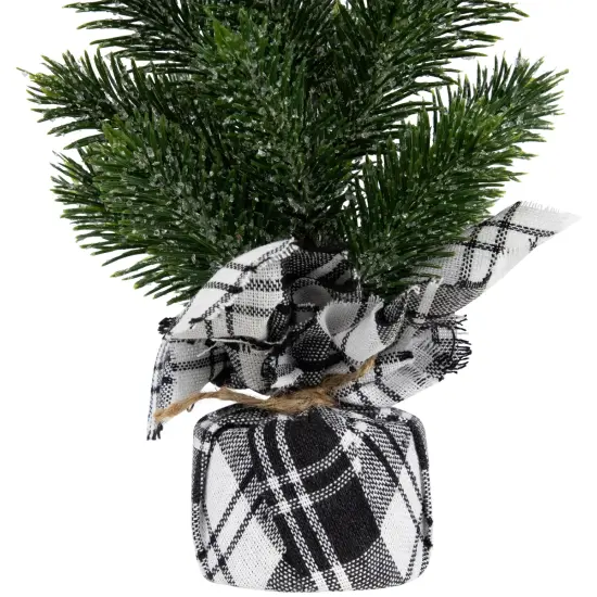 Northlight Mini Iced Pine Artificial Christmas Trees - 10" - Set of 3 Green {6}