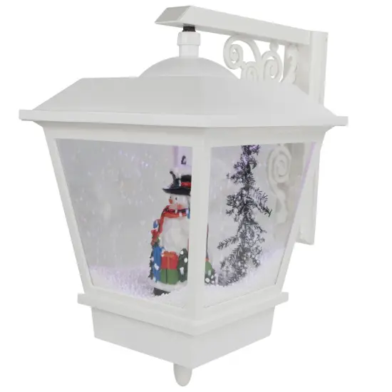 Northlight LED Lighted Musical Snowman Christmas Street Lamp Decoration - 17.75" White {5}