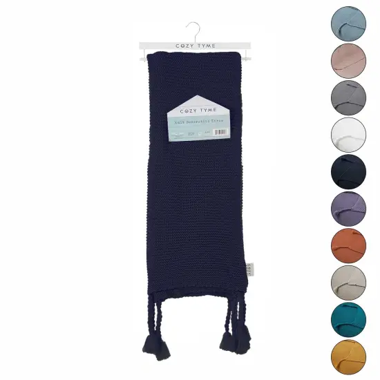 Garrison Acrylic Knit Throw Navy {4}
