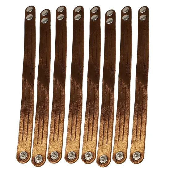 8 Pack Mystery Braid Leather Bracelet, Metallic Leather DIY Tricky Braid Bracelets Bronze {1}