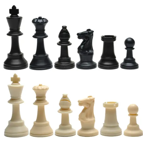 Complete Tournament Chess Set &ndash; Plastic Chess Pieces with Roll-up Chess Board and Travel Canvas Bag {5}