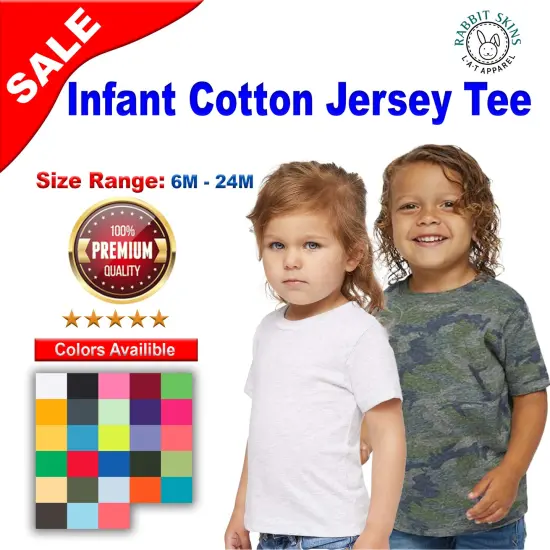 Rabbit Skins&reg; Infant Cotton Jersey Tee - 3401 Heather {3}