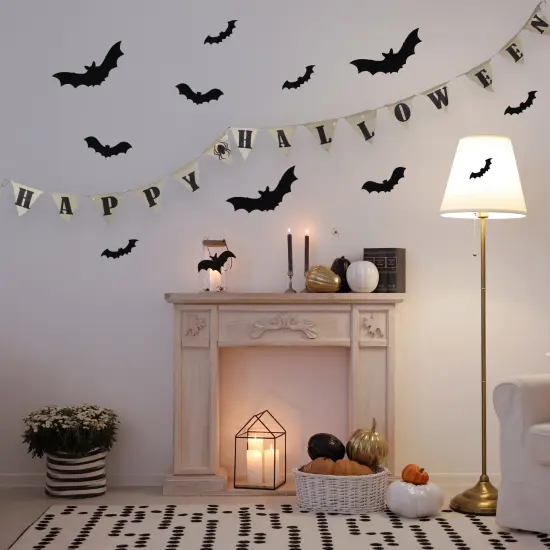 Northlight LED Lighted Happy Halloween Burlap Banner - 18.75" Beige {1}