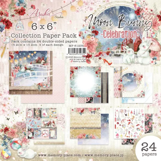 Asuka Studio Double-Sided Paper Pack 6"X6" 24/Pkg-Moon Bunny Celebration {1}