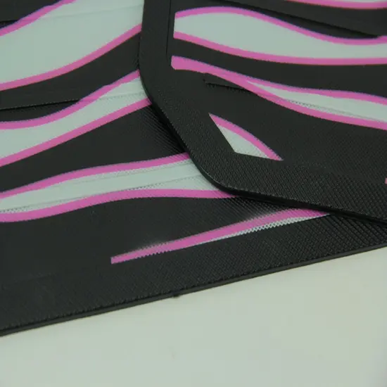 Set of 2 Pink Safari Zebra Striped Plasticlear Utility Mats {4}