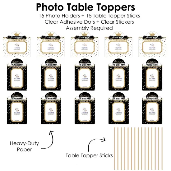 Big Dot of Happiness Prom - Prom Night Party Picture Centerpiece Sticks - Photo Table Toppers - 15 Pieces {6}
