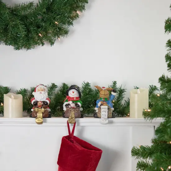 Northlight Santa, Snowman and Reindeer Christmas Stocking Holders - 5.25" - Set of 3 White {3}