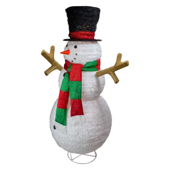 Northlight Lighted Tinsel Snowman Outdoor Christmas Decoration - 60" - Warm White Lights {3}