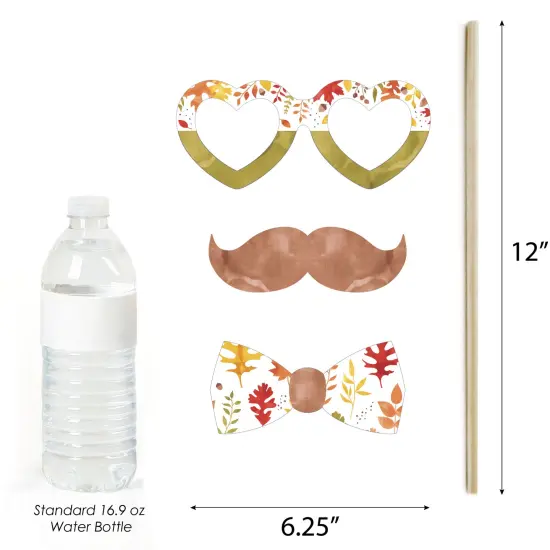 Big Dot of Happiness Fall Foliage Bride - Autumn Leaves Bridal Shower and Wedding Party Photo Booth Props Kit - 20 Count {6}