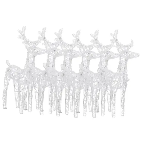 6 pcs Christmas Reindeers 240 LEDs Acrylic Cold white {3}