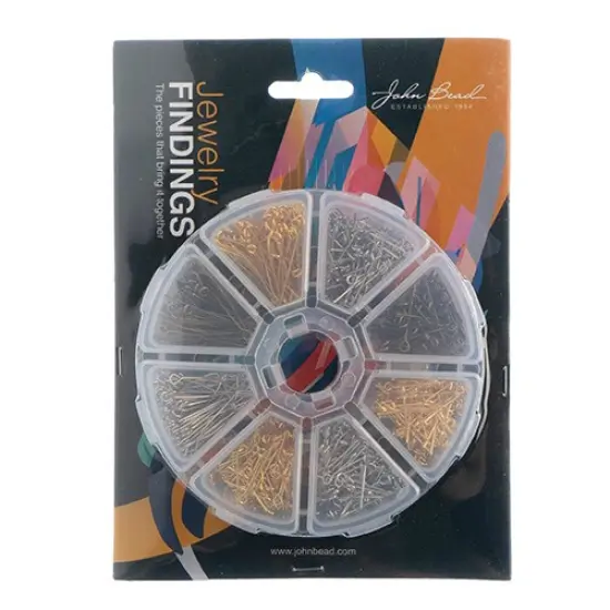 John Bead 8-Slot Eye Pins Jewelry Findings Kit Assortment, 1000pcs {3}