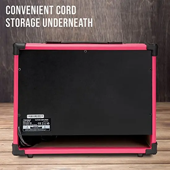 LyxPro Electric Guitar Amp, 40 Watt Portable Amplifier Pink {2}