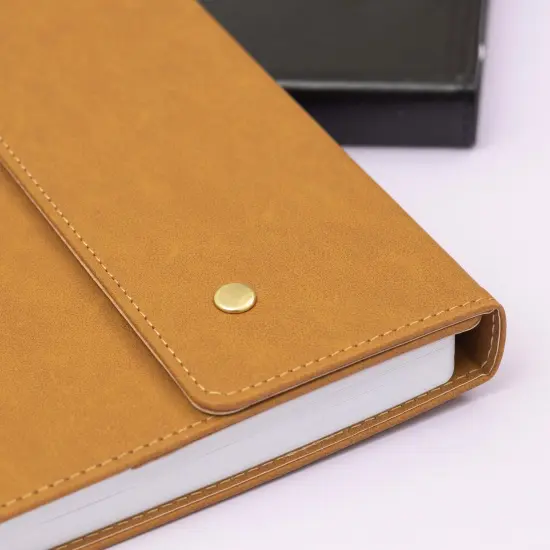 AC Point Planner Snap Leatherette Planner 6"X8"-Brown - Dot Grid - 120 Sheets {6}