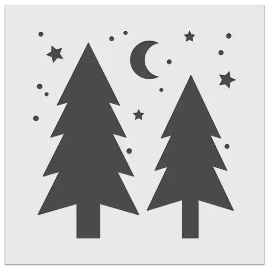 Evergreen Trees Night Sky Wall Cookie DIY Craft Reusable Stencil {2}