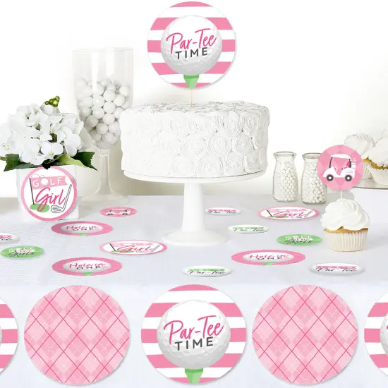 Big Dot of Happiness Golf Girl - Pink Birthday Party or Baby Shower Giant Circle Confetti - Party Decorations - Large Confetti 27 Count {6}