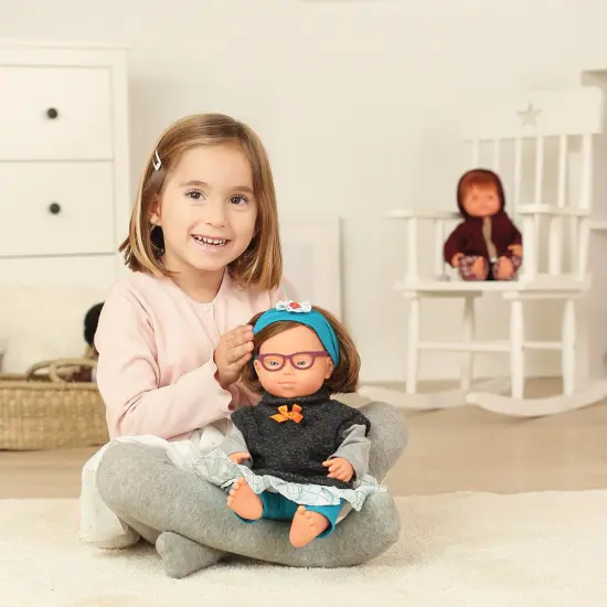 Miniland Dolls with Special Needs 15" - Girl with Down Syndrome and Glasses {4}
