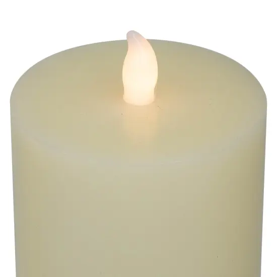 Northlight LED Flickering Flameless Pillar Candles - 8.75" - Cream - Set of 3 Ivory {7}