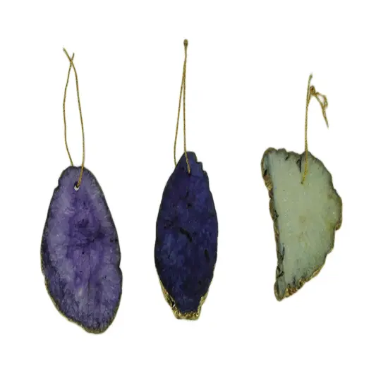 Agate Slice Suncatcher Hanging Ornaments Set of 3 {1}