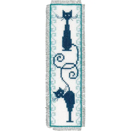 Vervaco Counted Cross Stitch Kit 2.5"X8"-Cheerful Cats On Aida {3}