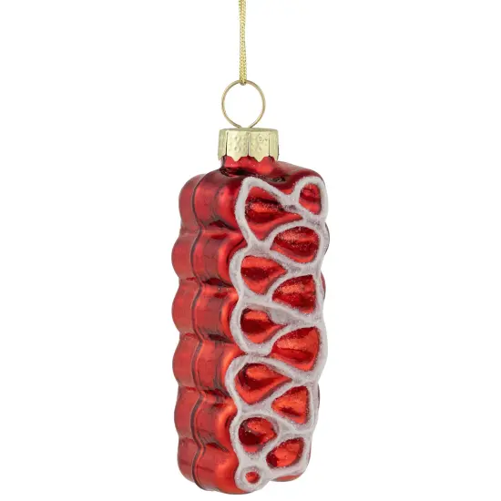 Northlight 3" Red Ribbon Candy Glass Christmas Ornament {4}