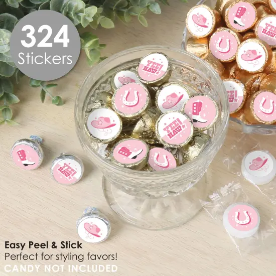 Big Dot of Happiness Rodeo Cowgirl - Pink Western Party Small Round Candy Stickers - Party Favor Labels - 324 Count {3}