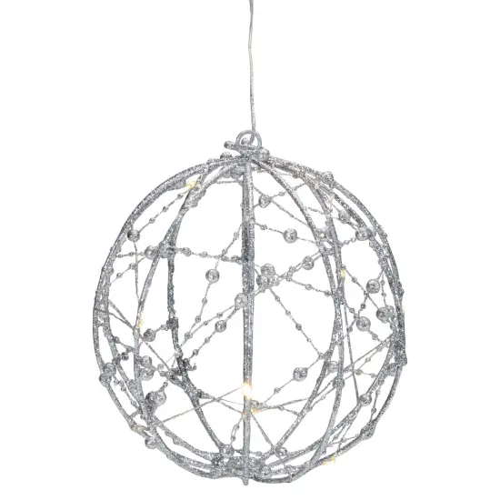 Northlight LED Lighted Silver Wire Christmas Ball Decoration - Warm White Lights - 8" {3}