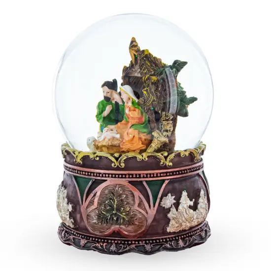 Nativity Serenity Water Snow Globe with "Silent Night" Music Box {4}