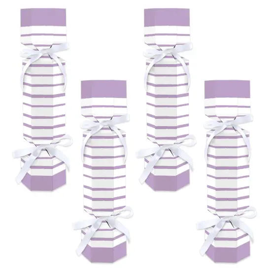 Big Dot of Happiness Purple Stripes - No Snap Simple Party Table Favors - DIY Cracker Boxes - Set of 12 {1}
