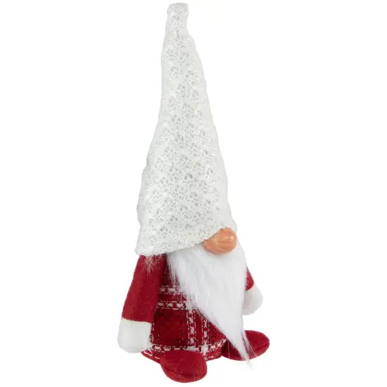 Northlight Plaid Boy Gnome Christmas Figurine - 9.5" - Red and White {4}