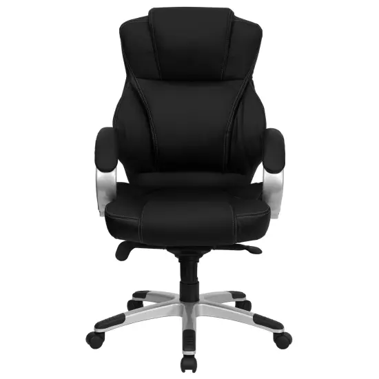 Emma and Oliver High Back Leather Contemporary Executive Swivel Ergonomic Office Chair Black {2}
