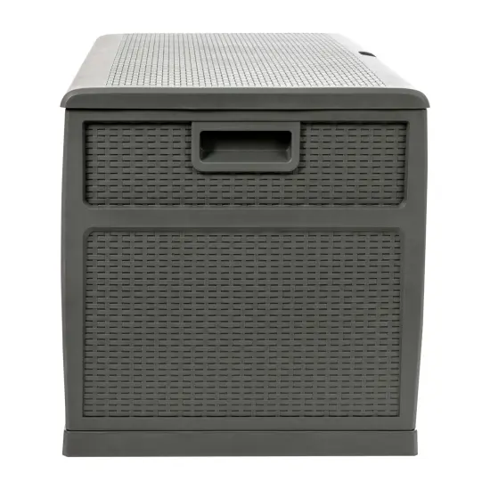 Merrick Lane 120 Gallon Weather Resistant Outdoor Storage Box for Decks, Patios, Poolside and More Black {10}