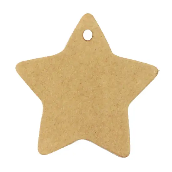 Wrapables 50 Gift Tags/Kraft Hang Tags with Free Cut Strings for Gifts, Crafts & Price Tags Star {1}