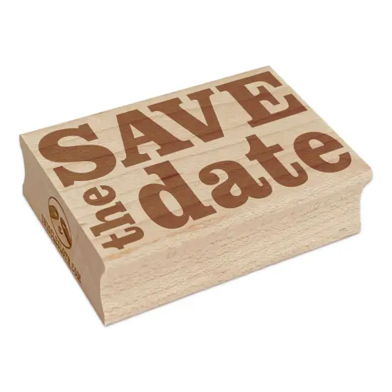 Save the Date Wedding Rectangle Rubber Stamp for Stamping Crafting {7}