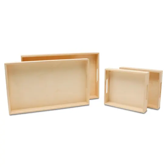 DIY Wooden Nesting Tray Set of 4 with Cutout Handles, for Crafts | Woodpeckers {3}