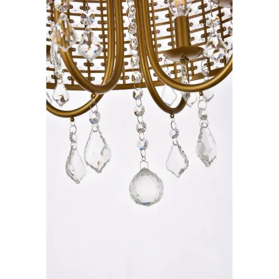 Elise 17 inch flush mount in brass {4}