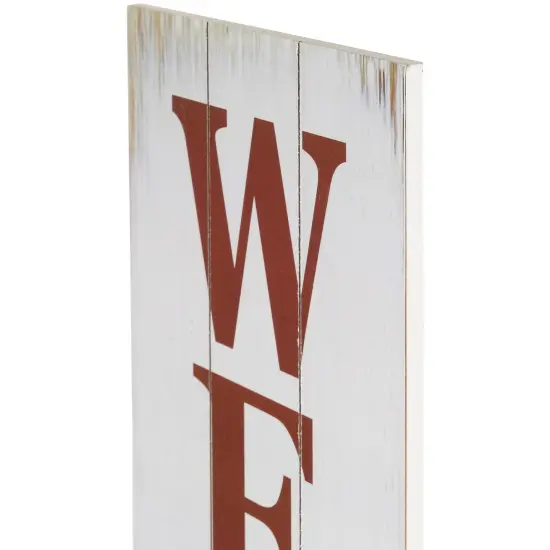 Northlight Welcome USA Flag Americana Wooden Porch Board Sign Decoration - 36" White {7}