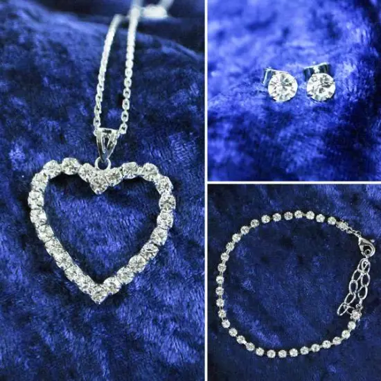 Rhinestone Heart Fashion Jewelry {1}