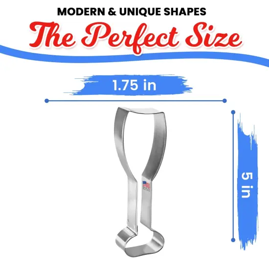 Champagne Glass Cookie Cutter 5 Inch - Made in the USA - Tin Plated Steel - By CookieCutter.Com {3}