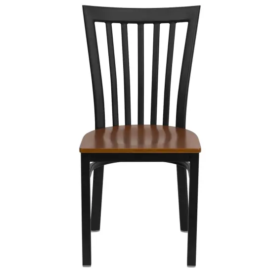 Emma and Oliver 2 Pack School House Back Metal Restaurant Chair Cherry/BlackMetal {2}