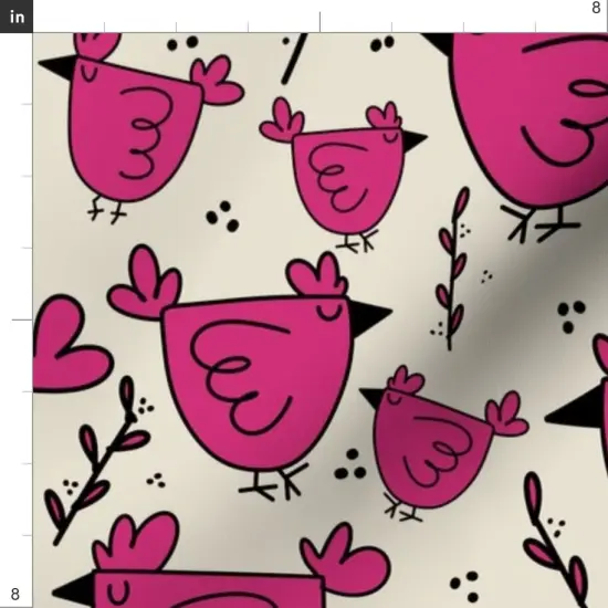 Various Fabrics by the Yard or Fat Quarter Animal Illustrative Barnyard Whimsical Chicken Custom Printed Fabric by Spoonflower {4}