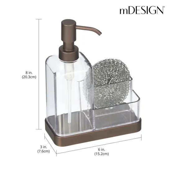 mDesign Plastic Kitchen Sink Countertop Hand Soap Dispenser {3}