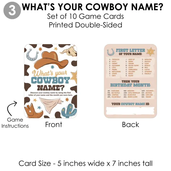 Big Dot of Happiness My First Rodeo - 4 Little Cowboy 1st Birthday Party Games - 10 Cards Each - Gamerific Bundle {7}
